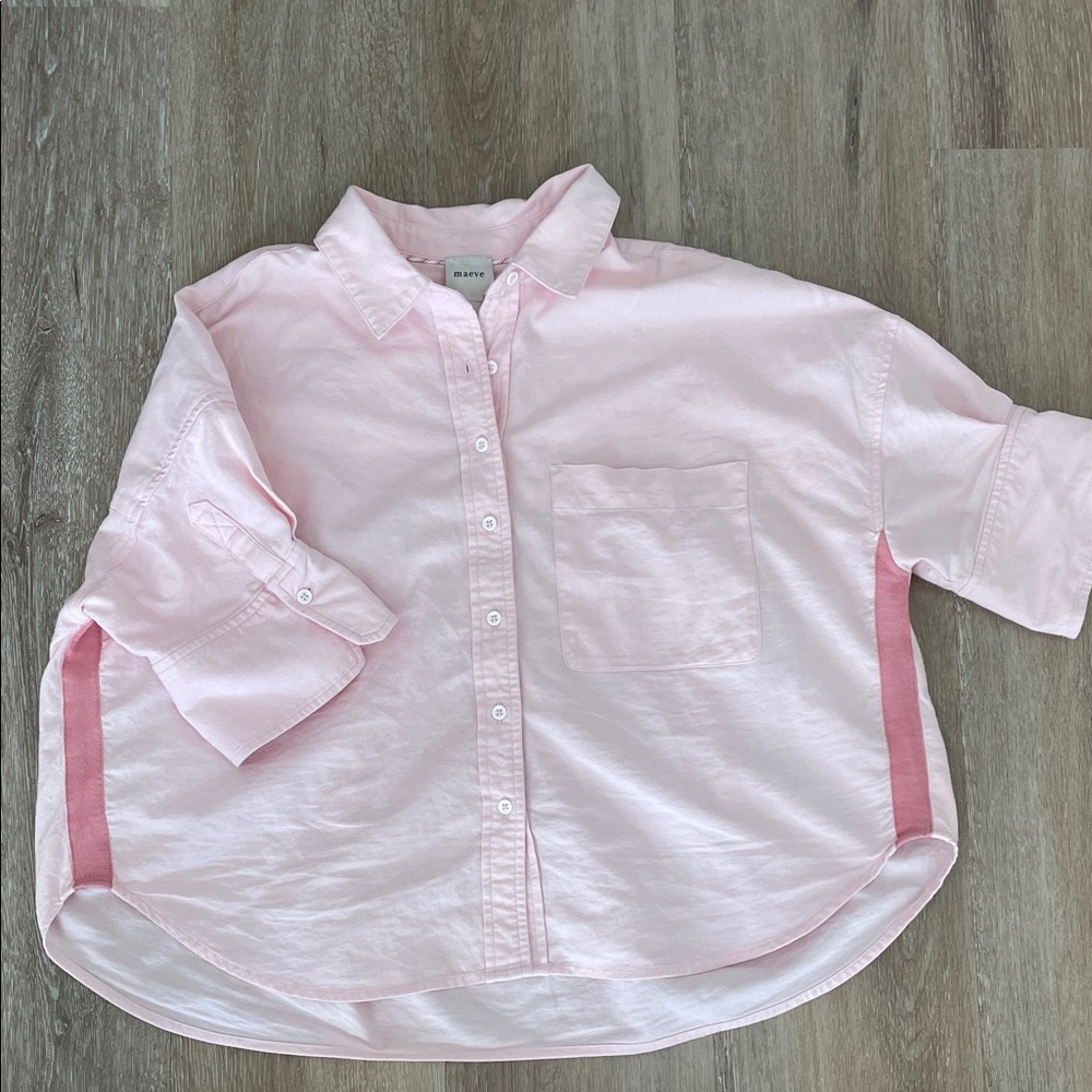 Maeve Light Pink Button-Down Shirt